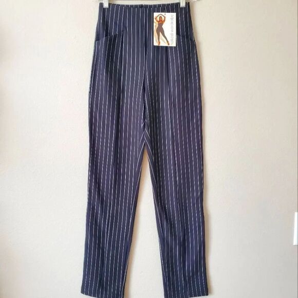 Naked Wardrobe The Pinstripe Cigarette Pants in Black - Picture 8 of 13